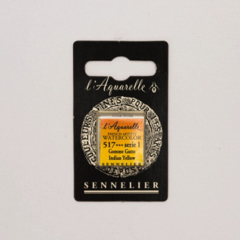 l’Aquarelle watercolor paint half pan - Sennelier - 517 Indian Yellow