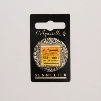 l’Aquarelle watercolor paint half pan - Sennelier - 533 Cadmium Yellow Deep