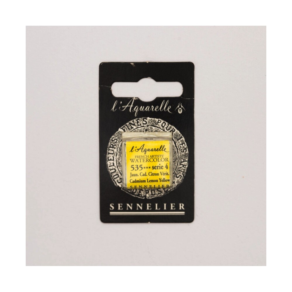 Farba akwarelowa w półkostce l’Aquarelle - Sennelier - 535 Cadmium Lemon Yellow