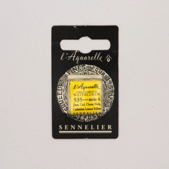 Farba akwarelowa w półkostce l’Aquarelle - Sennelier - 535 Cadmium Lemon Yellow