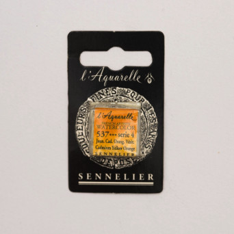 Farba akwarelowa w półkostce l’Aquarelle - Sennelier - 537 Cadmium Yellow Orange