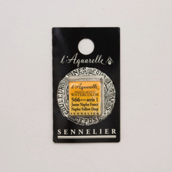 l’Aquarelle watercolor paint half pan - Sennelier - 566 Naples Yellow Deep