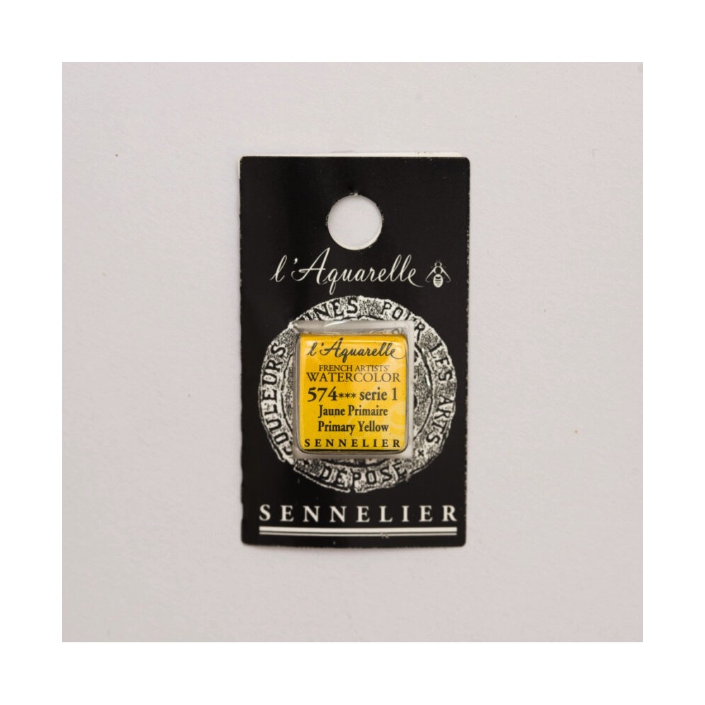 Farba akwarelowa w półkostce l’Aquarelle - Sennelier - 574 Primary Yellow