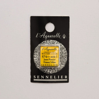 l’Aquarelle watercolor paint half pan - Sennelier - 574 Primary Yellow