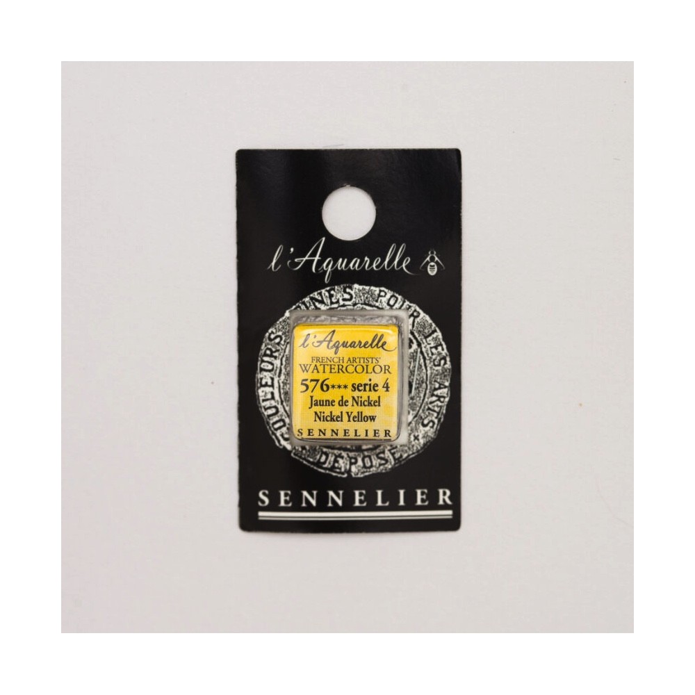 Farba akwarelowa w półkostce l’Aquarelle - Sennelier - 576 Nickel Yellow