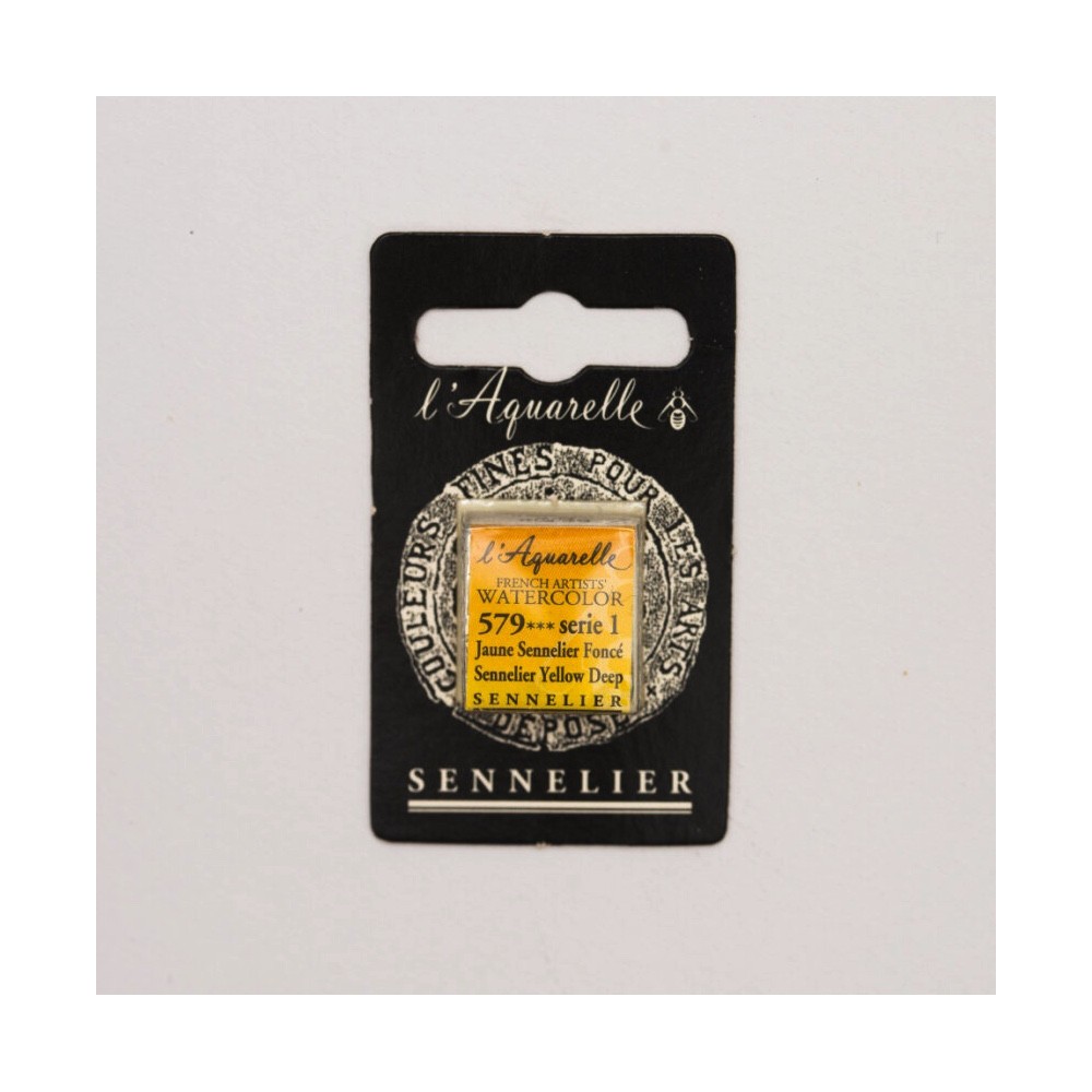 Farba akwarelowa w półkostce l’Aquarelle - Sennelier - 579 Sennelier Yellow Deep