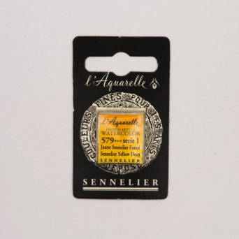 l’Aquarelle watercolor paint half pan - Sennelier - 579 Sennelier Yellow Deep