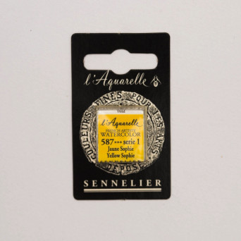 l’Aquarelle watercolor paint half pan - Sennelier - 587 Yellow Sophie