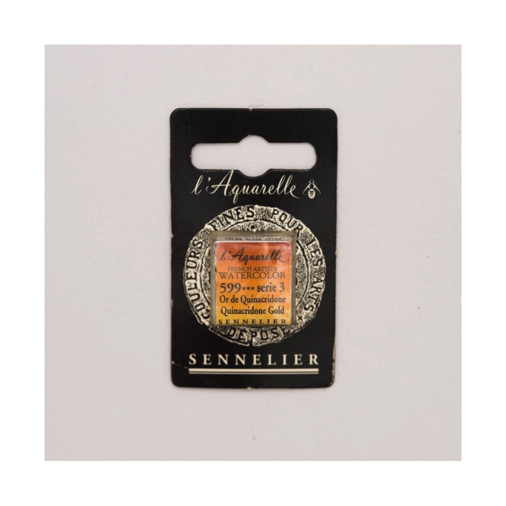l’Aquarelle watercolor paint half pan - Sennelier - 599 Quinacridone Gold