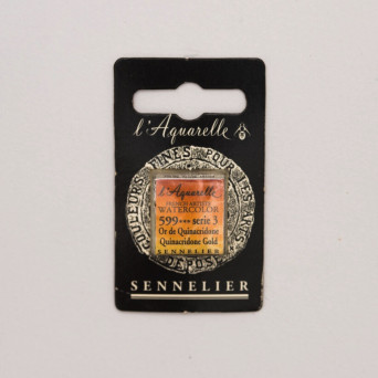 l’Aquarelle watercolor paint half pan - Sennelier - 599 Quinacridone Gold