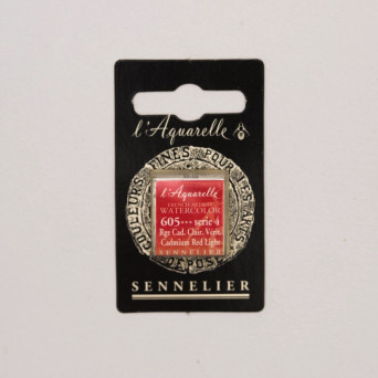 l’Aquarelle watercolor paint half pan - Sennelier - 605 Cadmium Red Light