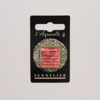 l’Aquarelle watercolor paint half pan - Sennelier - 611 Cadmium Red Purple