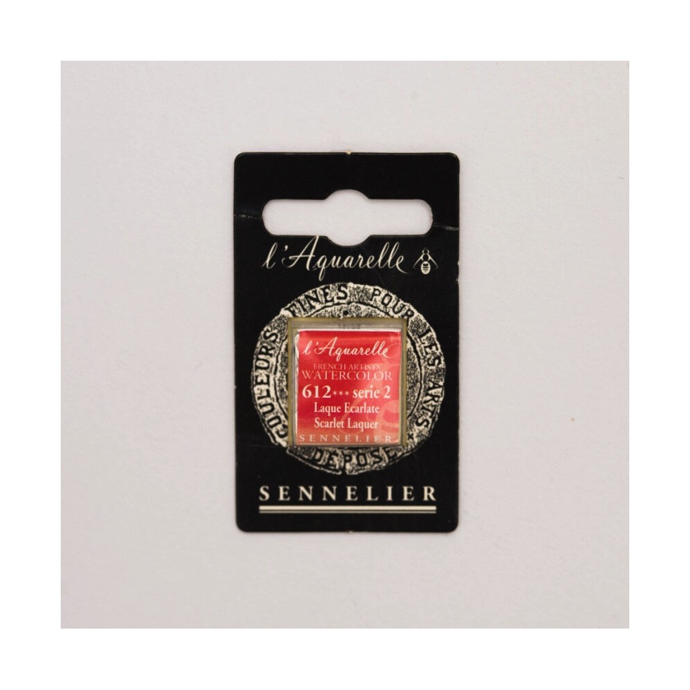 l’Aquarelle watercolor paint half pan - Sennelier - 612 Scarlet Laquer