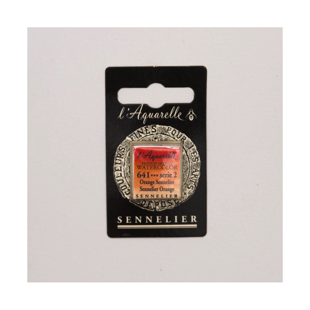 Farba akwarelowa w półkostce l’Aquarelle - Sennelier - 641 Sennelier Orange