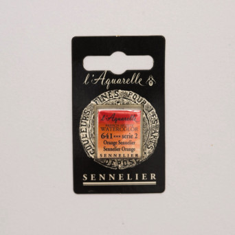 Farba akwarelowa w półkostce l’Aquarelle - Sennelier - 641 Sennelier Orange
