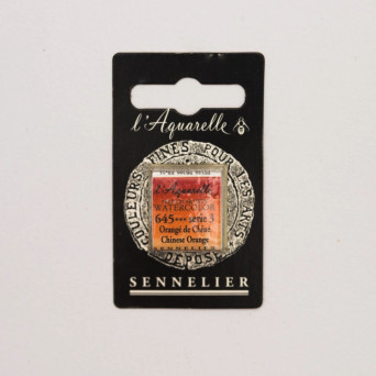 Farba akwarelowa w półkostce l’Aquarelle - Sennelier - 645 Chinese Orange