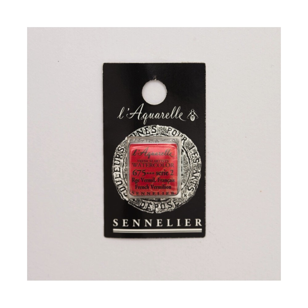 Farba akwarelowa w półkostce l’Aquarelle - Sennelier - 675 French Vermilion
