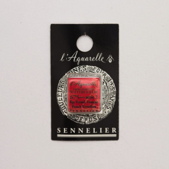 Farba akwarelowa w półkostce l’Aquarelle - Sennelier - 675 French Vermilion