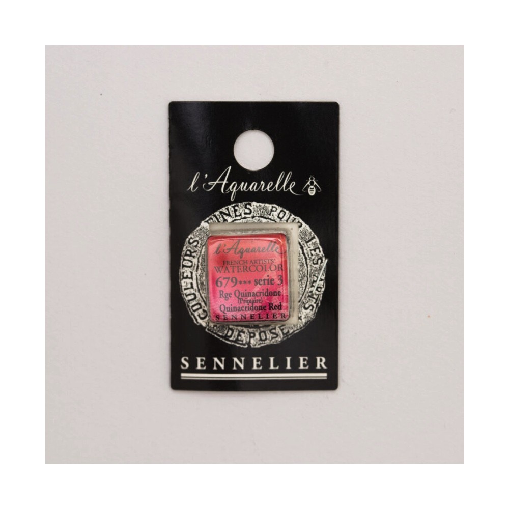 l’Aquarelle watercolor paint half pan - Sennelier - 679 Quinacridone Red