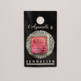l’Aquarelle watercolor paint half pan - Sennelier - 679 Quinacridone Red