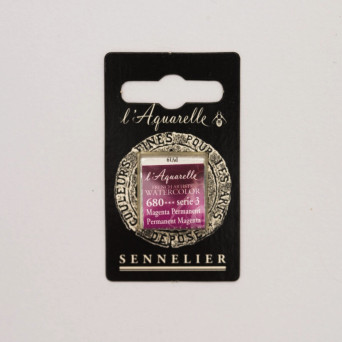 Farba akwarelowa w półkostce l’Aquarelle - Sennelier - 680 Permanent Magenta