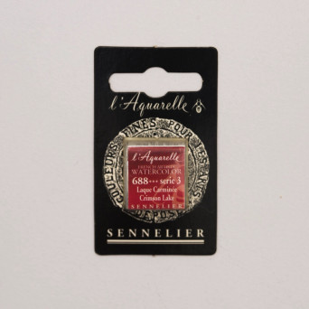 l’Aquarelle watercolor paint half pan - Sennelier - 688 Crimson Lake
