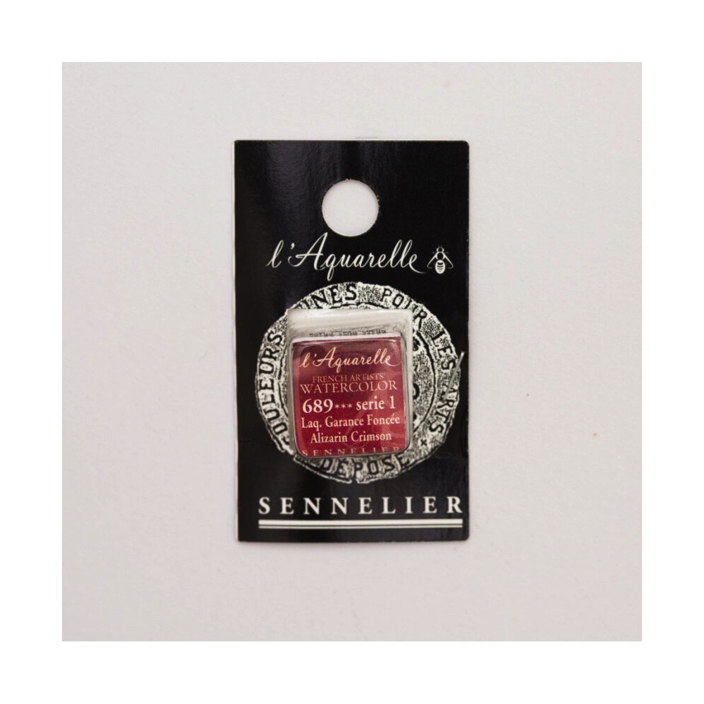 Farba akwarelowa w półkostce l’Aquarelle - Sennelier - 689 Alizarin Crimson