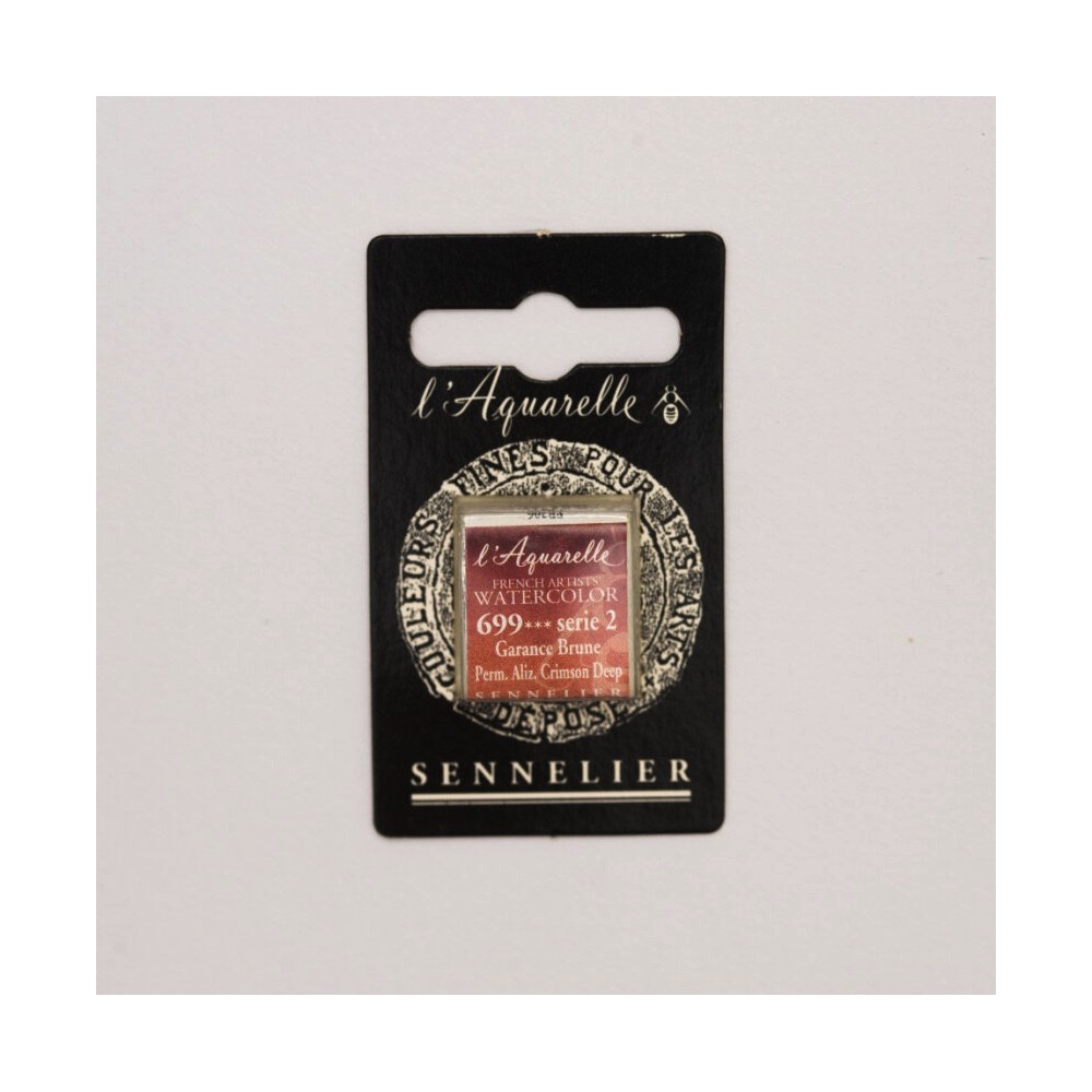 l’Aquarelle watercolor paint half pan - Sennelier - 699 Permanent Alizarin Crimson Deep