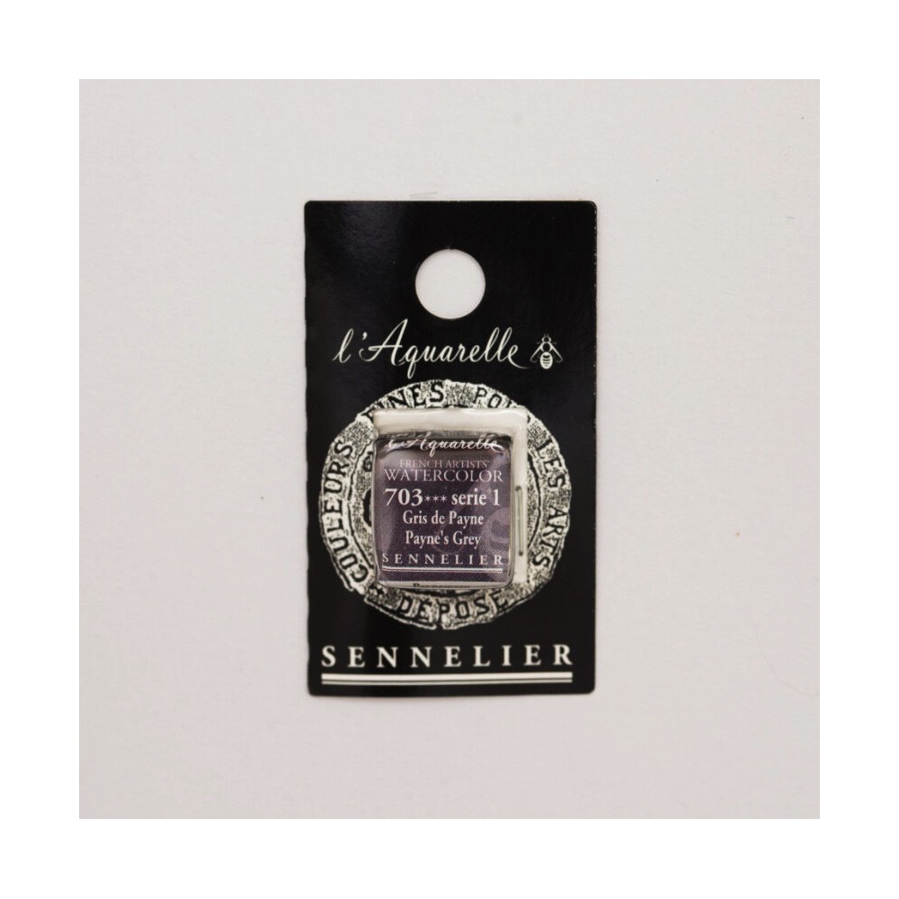 l’Aquarelle watercolor paint half pan - Sennelier - 703 Payne's Grey