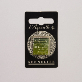 Farba akwarelowa w półkostce l’Aquarelle - Sennelier - 813, Olive Green