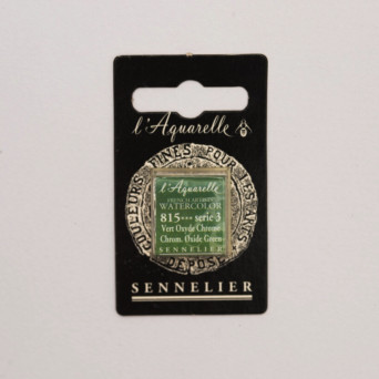 l’Aquarelle watercolor paint half pan - Sennelier - 815, Chromium Oxide Green