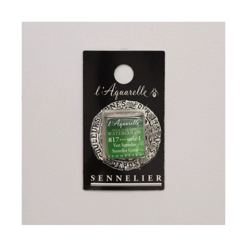 Farba akwarelowa w półkostce l’Aquarelle - Sennelier - 817, Sennelier Green