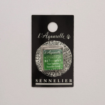 l’Aquarelle watercolor paint half pan - Sennelier - 817, Sennelier Green