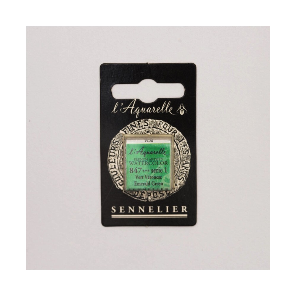 Farba akwarelowa w półkostce l’Aquarelle - Sennelier - 847, Emerald Green