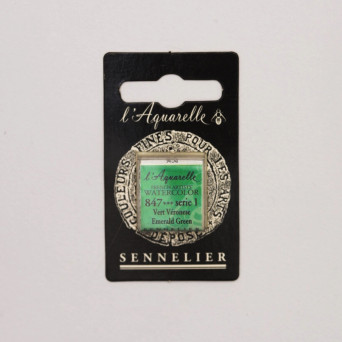 Farba akwarelowa w półkostce l’Aquarelle - Sennelier - 847, Emerald Green