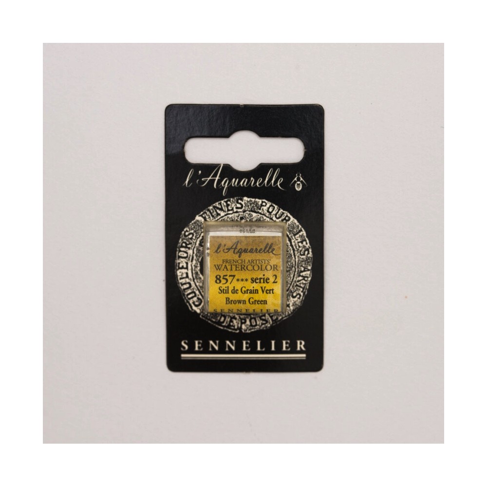 l’Aquarelle watercolor paint half pan - Sennelier - 857 Brown Green