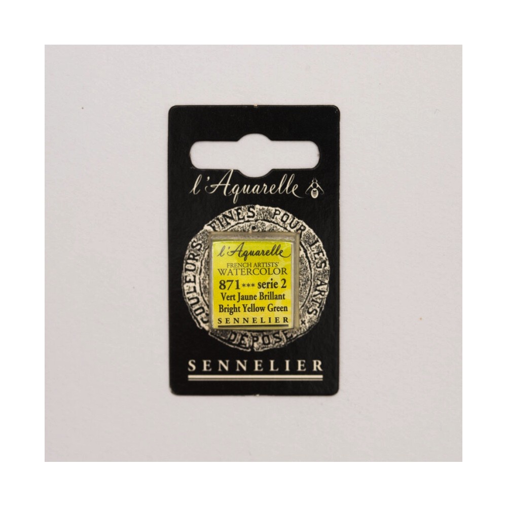 l’Aquarelle watercolor paint half pan - Sennelier - 871 Bright Yellow Green
