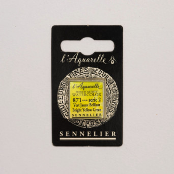 Farba akwarelowa w półkostce l’Aquarelle - Sennelier - 871 Bright Yellow Green
