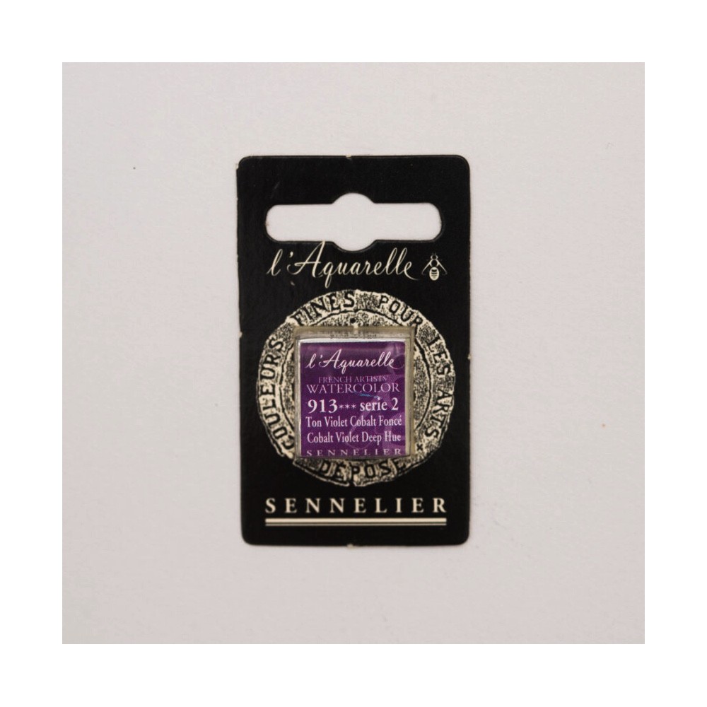 Farba akwarelowa w półkostce l’Aquarelle - Sennelier - 913 Cobalt Viole Deep Hue
