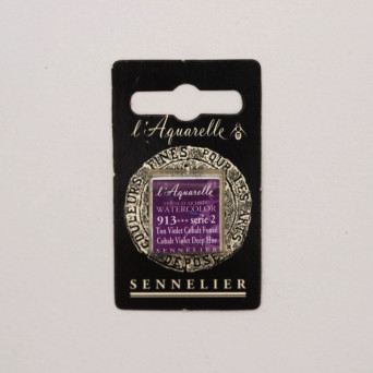 l’Aquarelle watercolor paint half pan - Sennelier - 913 Cobalt Viole Deep Hue