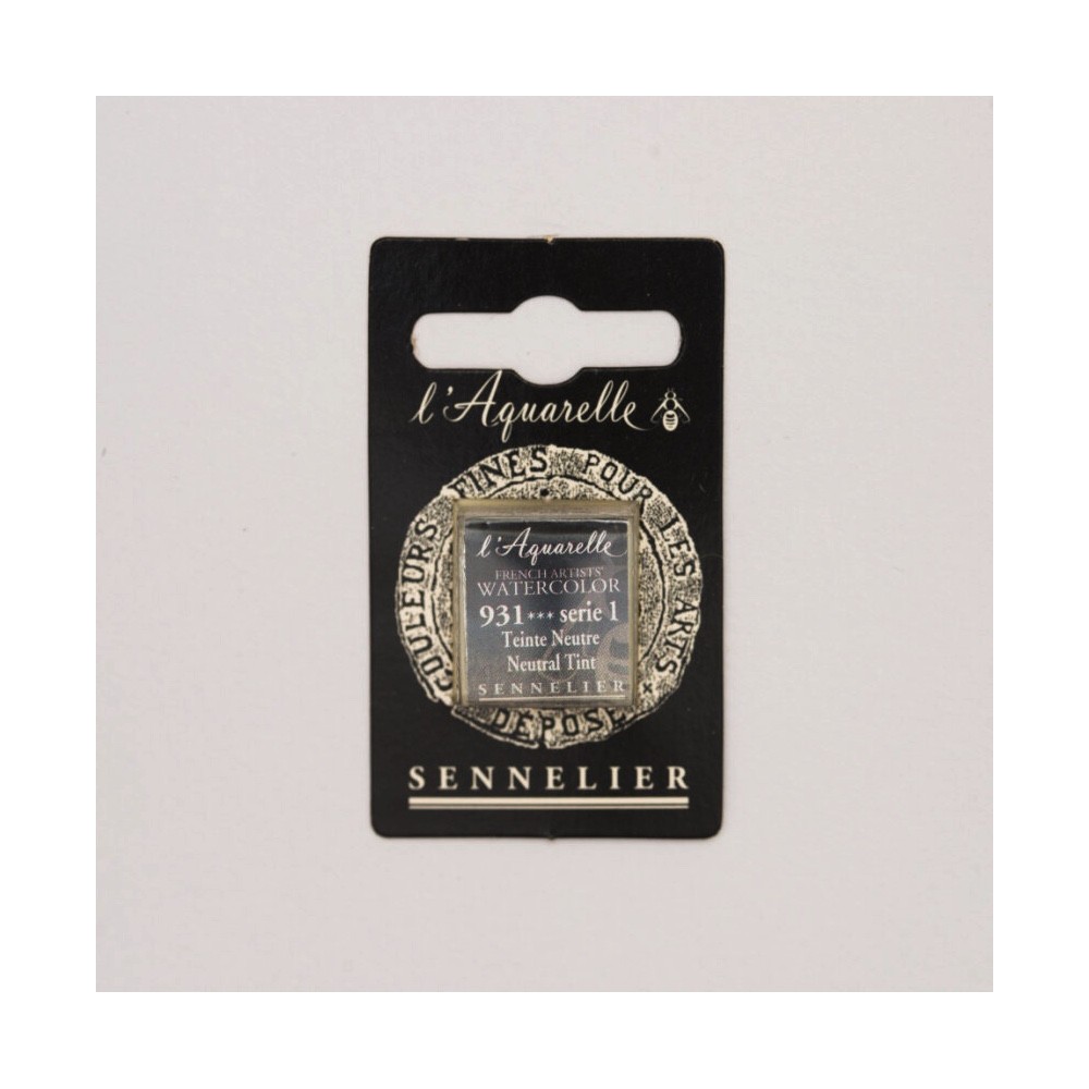 l’Aquarelle watercolor paint half pan - Sennelier - 931 Neutral Tint