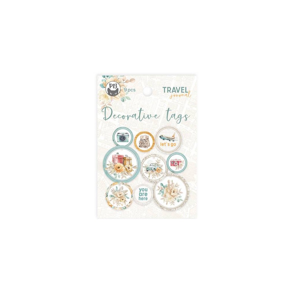 Decorative tags - Piątek Trzynastego - Travel Journal 01 9 pcs.