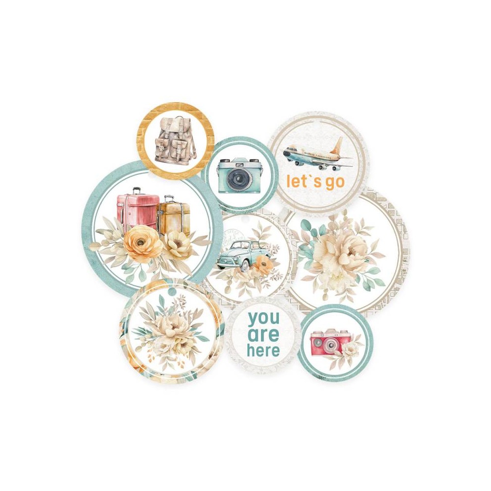 Decorative tags - Piątek Trzynastego - Travel Journal 01 9 pcs.