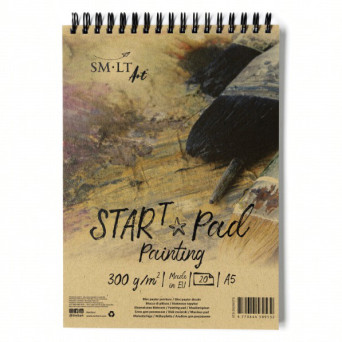 Blok Start do akryli i gwaszy na spirali A5 - SM-LT - 300 g, 20 arkuszy