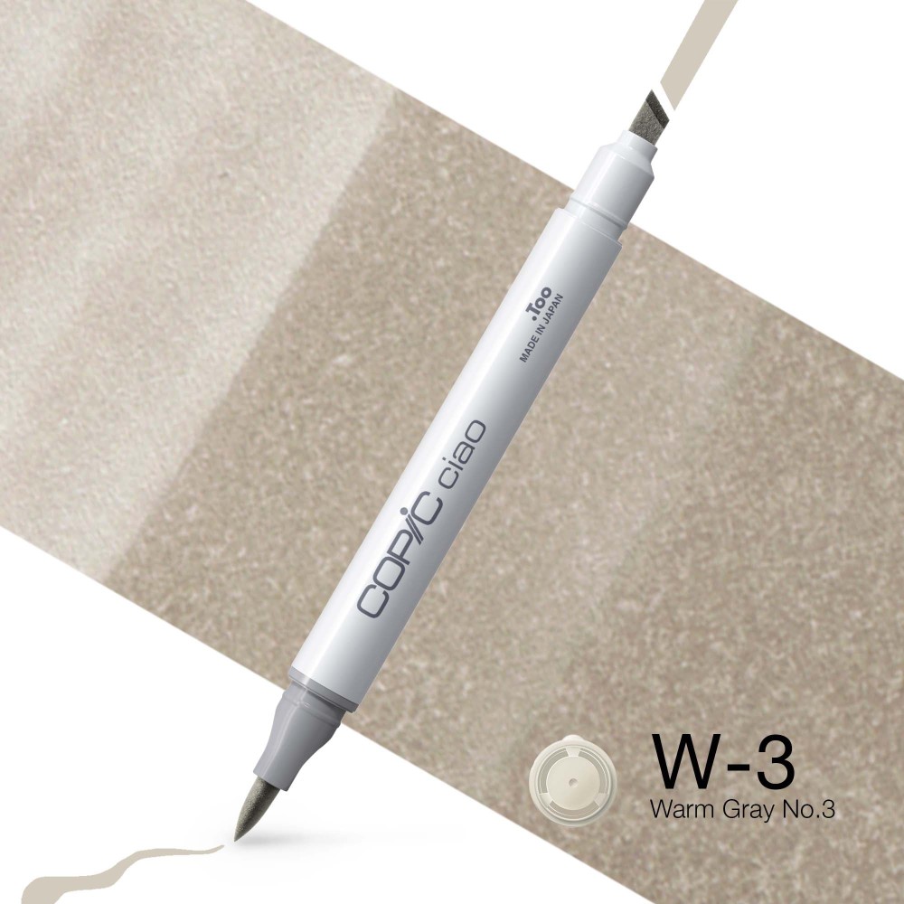 Copic Ciao dual-tip alcohol-based marker - W-3 Warm Gray No. 3