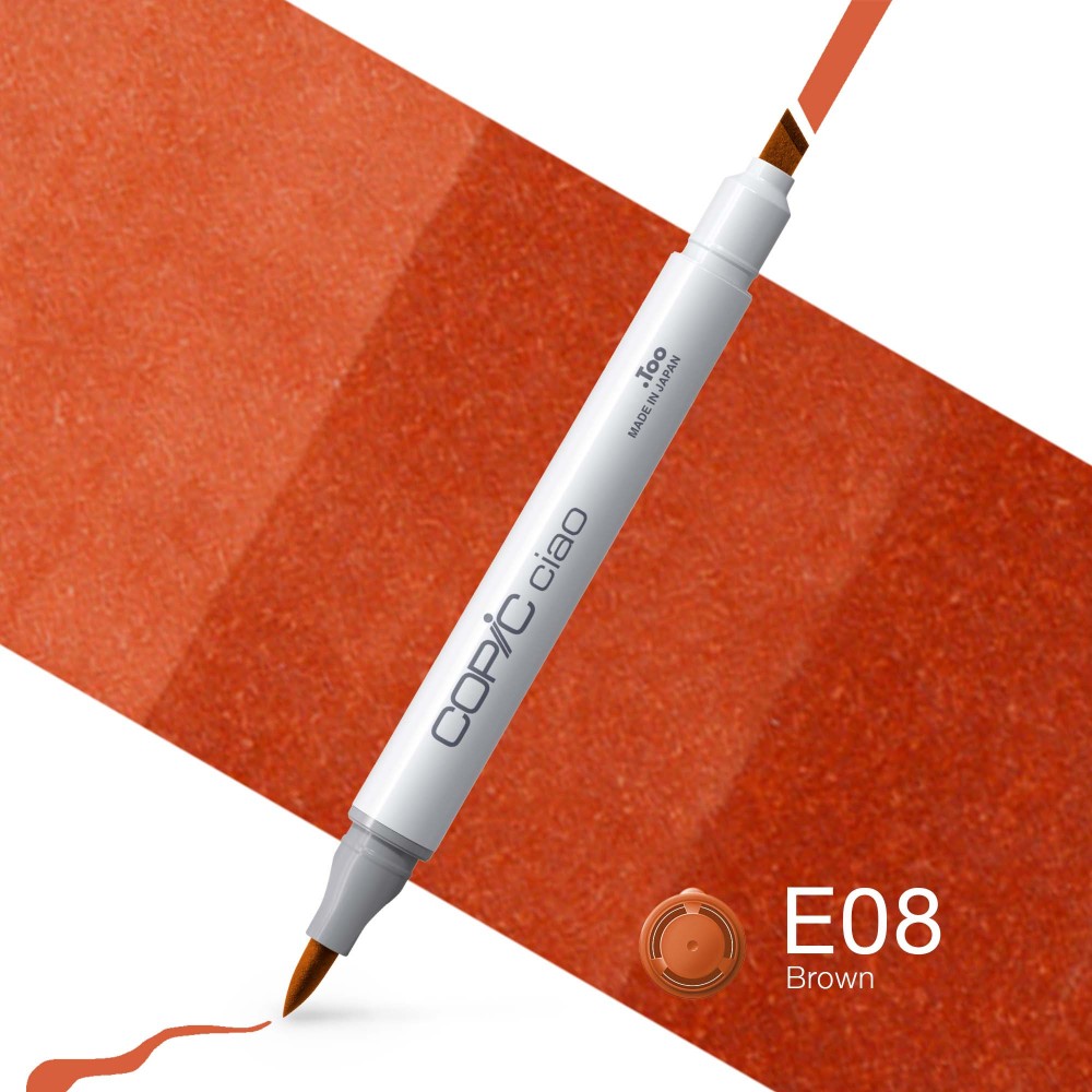 Copic Ciao dual-tip alcohol-based marker - E08 Brown
