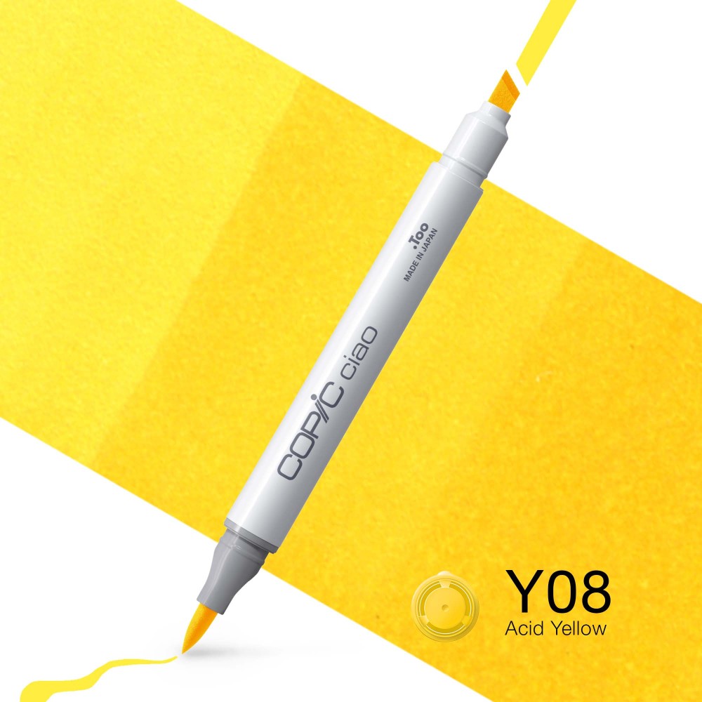 Copic Ciao dual-tip alcohol-based marker - Y08 Acid Yellow