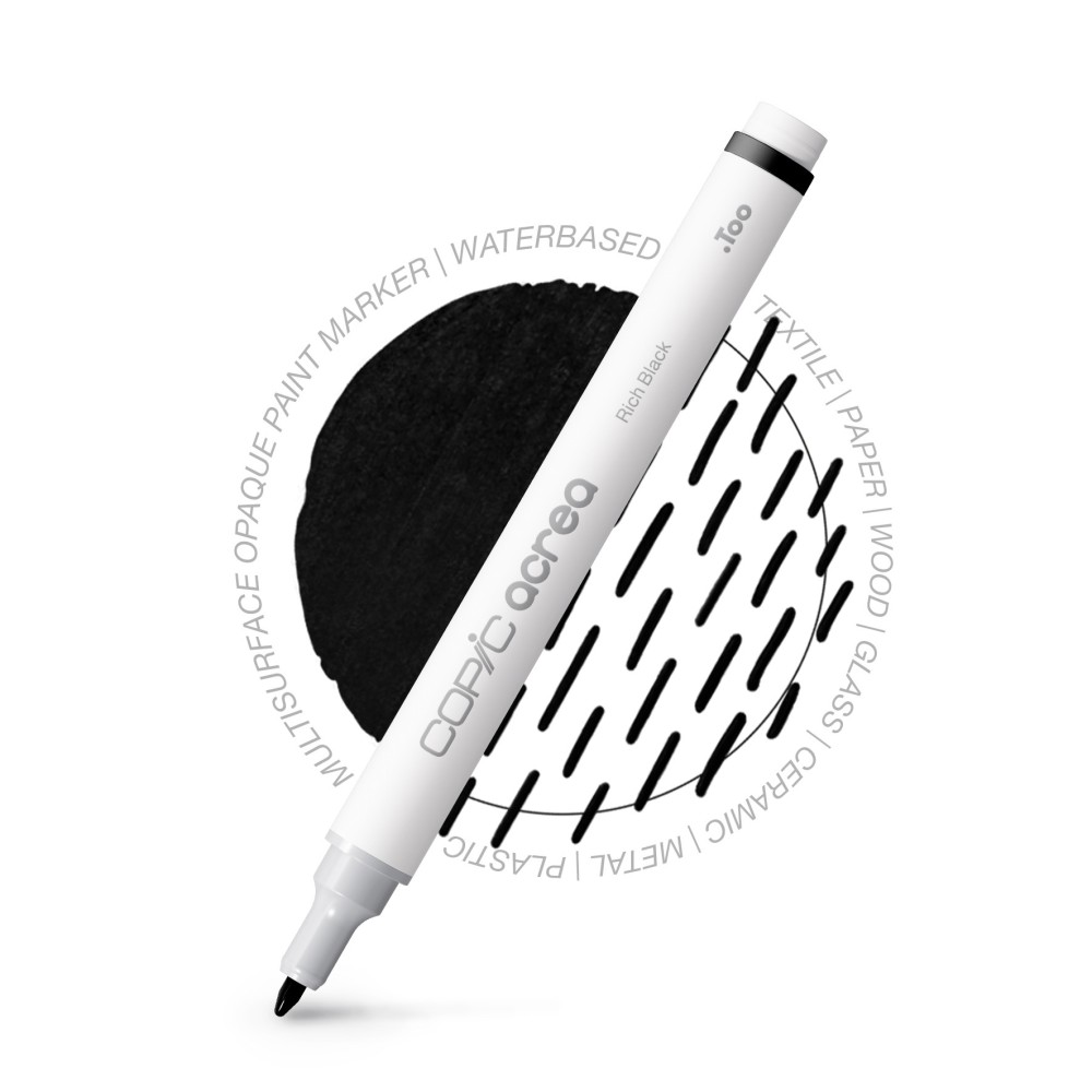Copic Acrea water-based pigment marker - 002 Rich Black