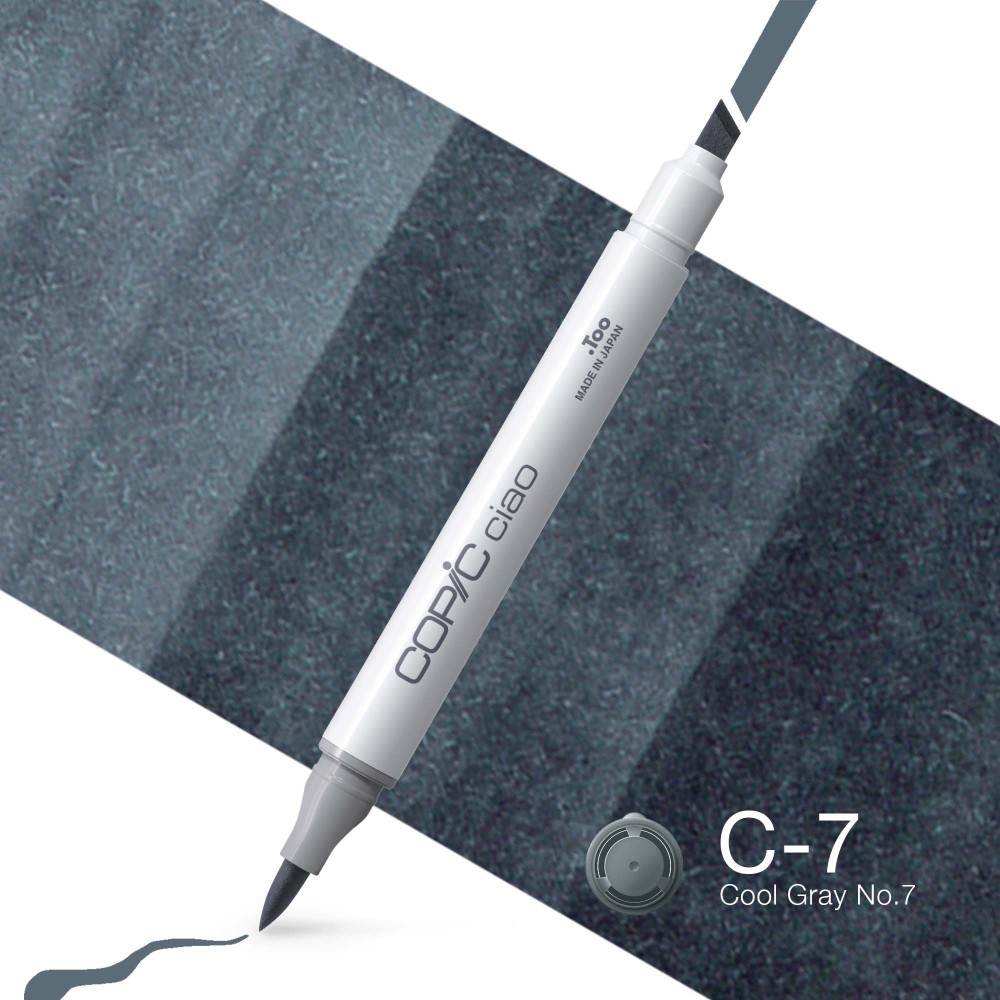 Copic Ciao dual-tip alcohol-based marker - C-7 Cool Gray No.7