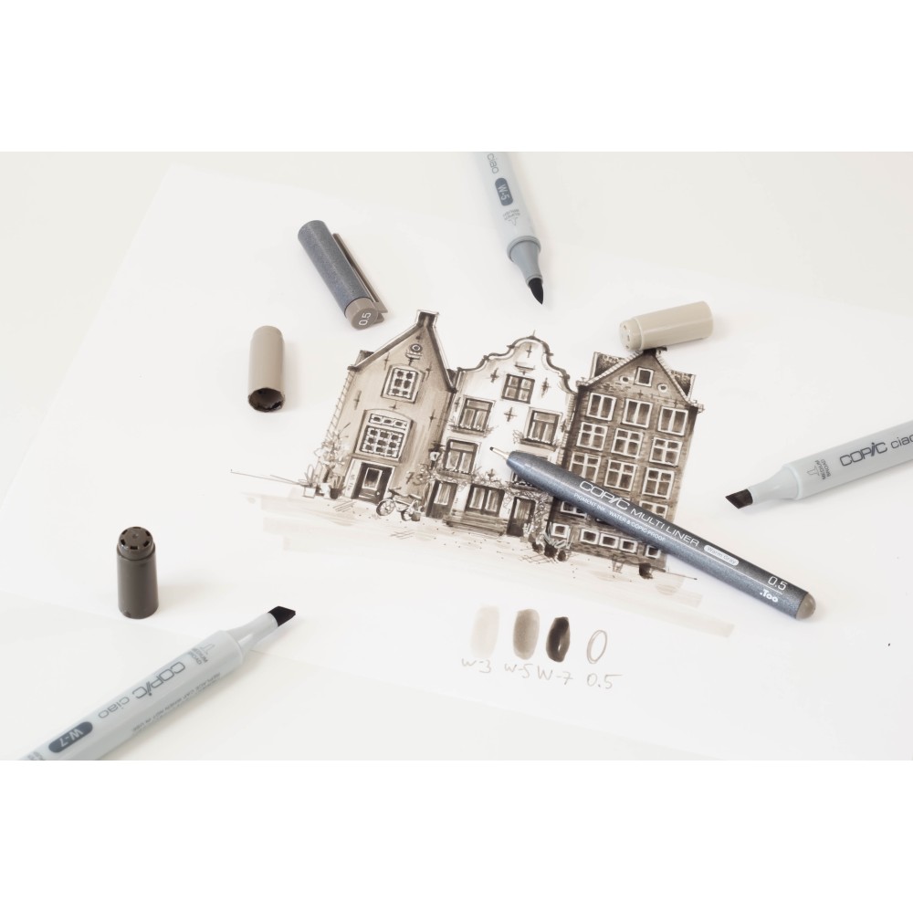 Set of Copic Ciao Shade dual-tip alcohol-based markers - Dark Warm Gray